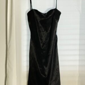 Sexy satin black lace up back dress size M